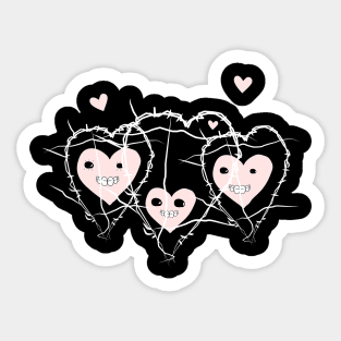 Three spikey hearts Sticker